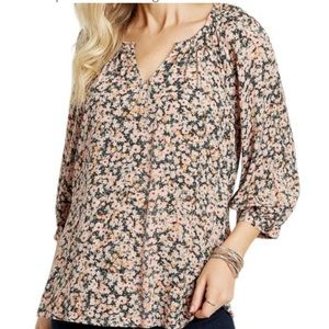 Maurice’s Blush Pink‎ Floral Peasant Boho Bohemian Top Curvy Plus Size 3X